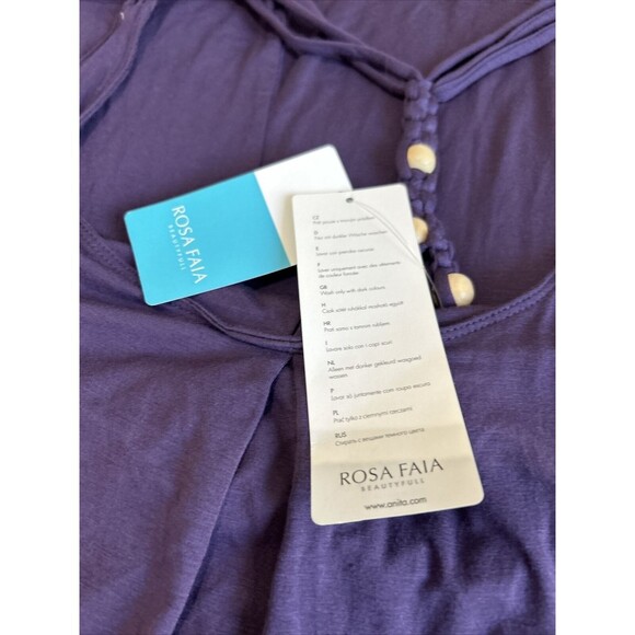 Rosa Faia Brand Womans Plain Violet Large Maxi Halter Dress NWT Beads - Picture 13 of 14